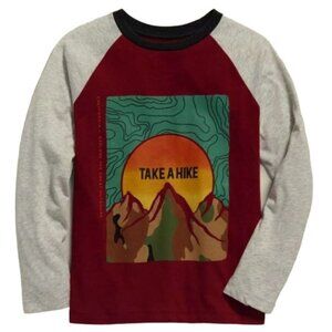 Old Navy Boys Red/Gray Color Block Raglan 3/4 Sleeve Shirt Husky XL (14-16) NWT